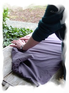 processing dried lavender bunches